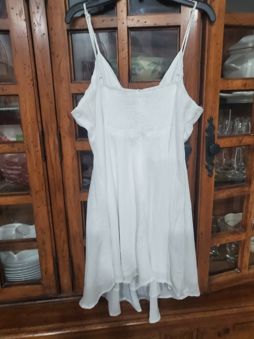 Princess Polly White Ruffle Front Spaghetti Strap Mini Dress - Picture 3 of 8
